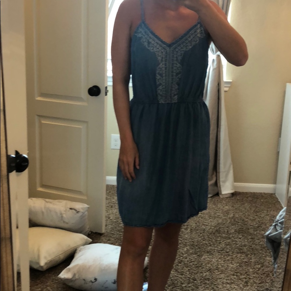 Denim midi dress